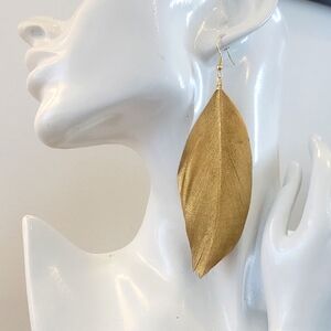3/$30 Gold Faux Feather Earings